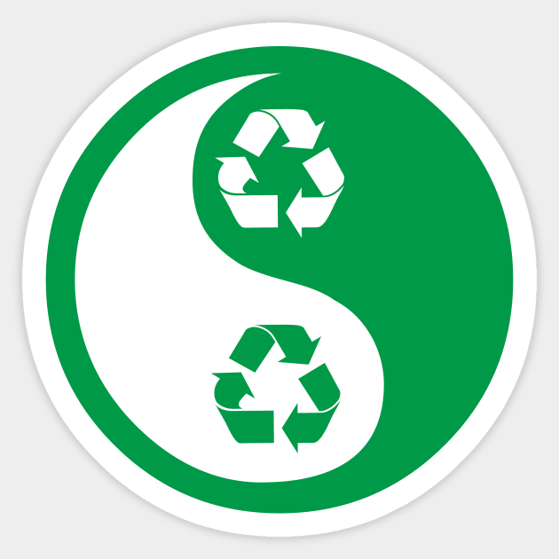 Yin Yang Recycle Sticker by oddmatter